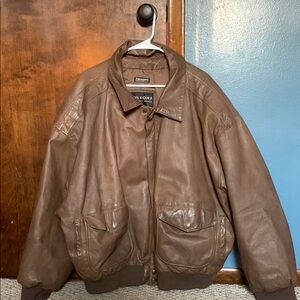 Wilson Brown Bomber Jacket Classic Leather Style